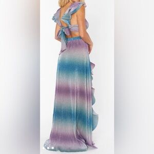 Miu Miu Ruffle Metallic Dress